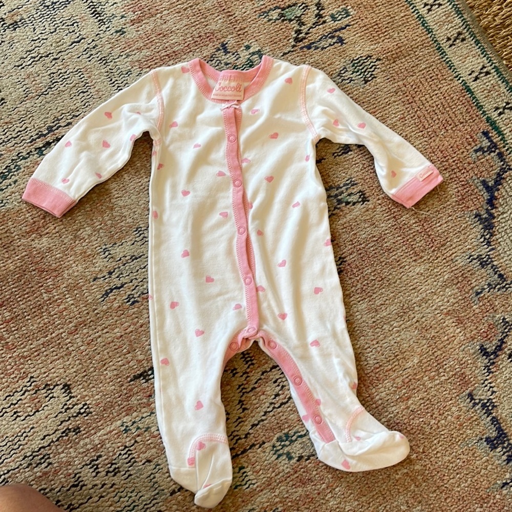 Coccoli Footed Heart Onesie
